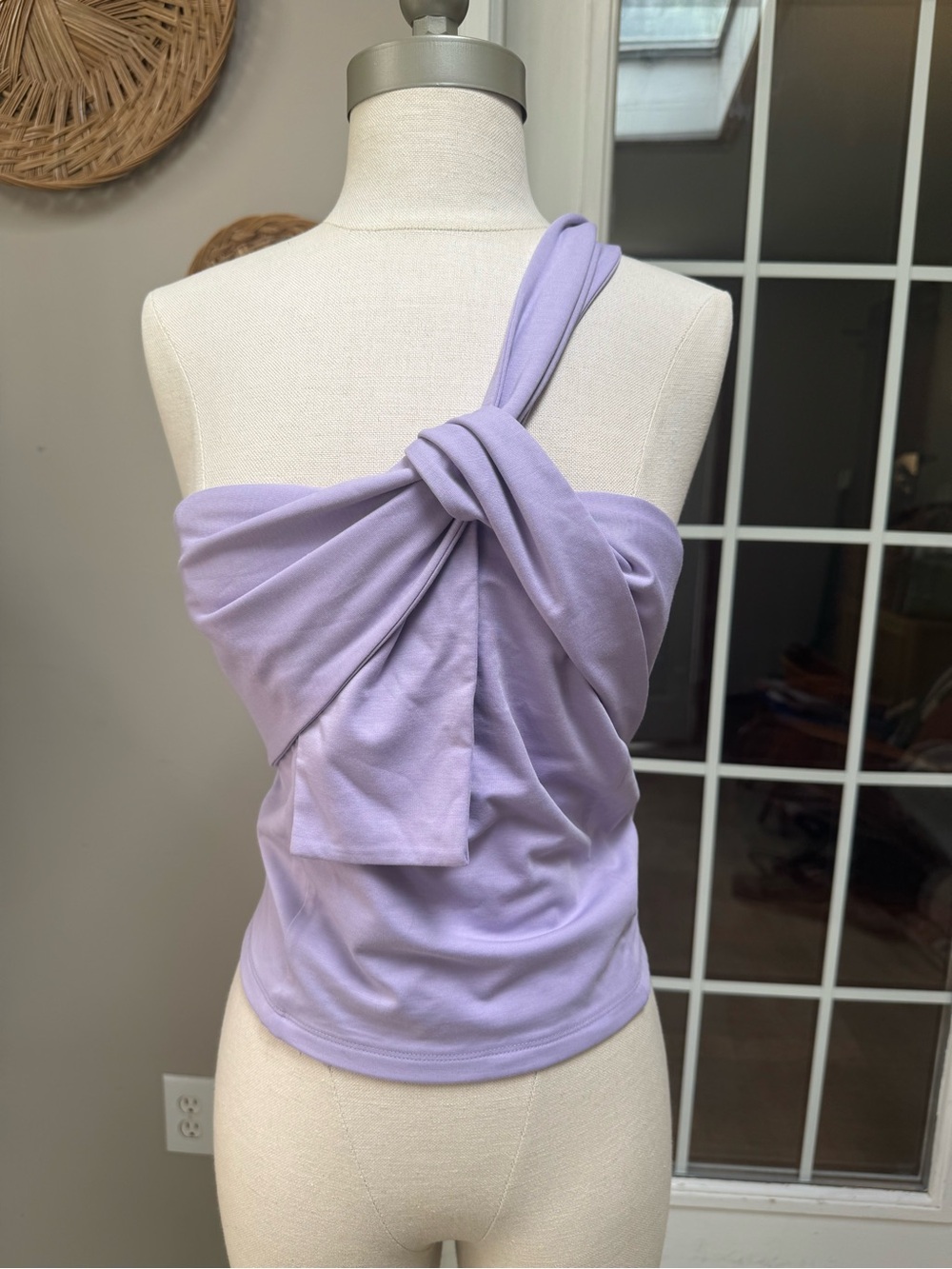 NWT Banana Republic Lavender One-Shoulder Knot-Front Camisole